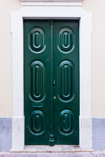 Green entrance door 