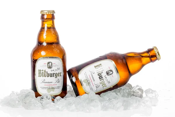 Μπουκάλια μπύρας Bitburger — Φωτογραφία Αρχείου