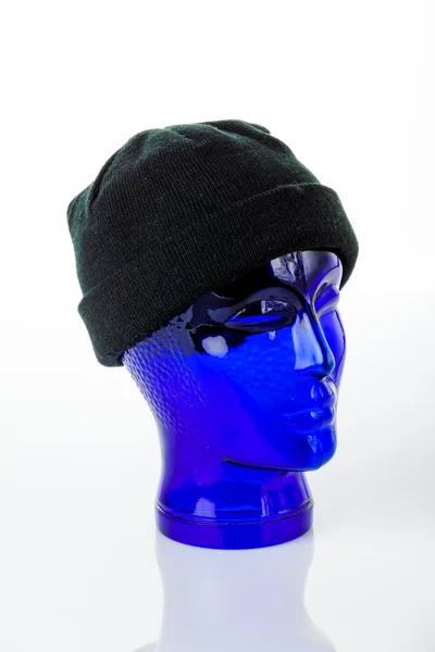 Чёрная зимняя шляпа — стоковое фото