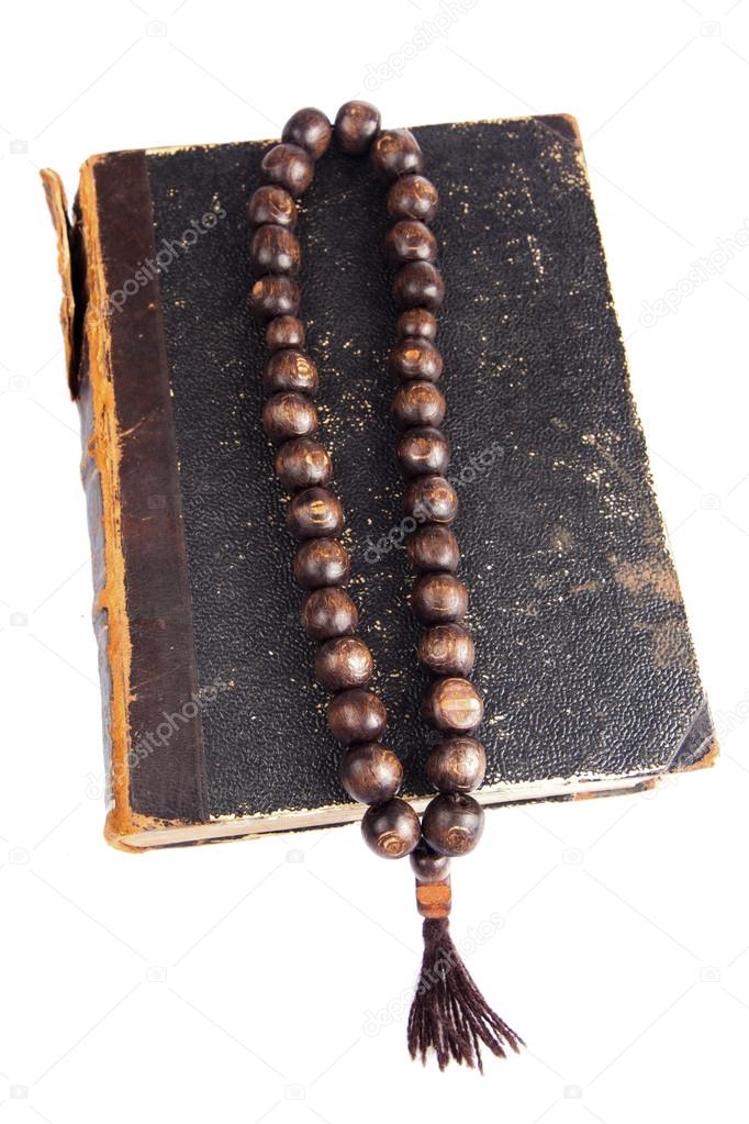 old rosary with bible