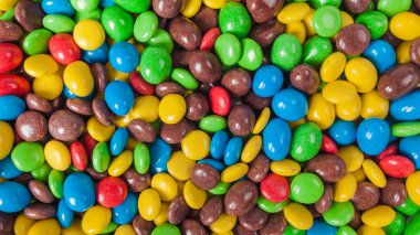 renkli şeker. renkli çikolata şeker yığını