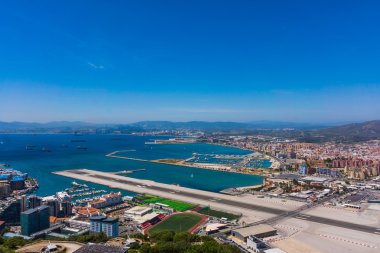 View from the top of the rock of Gibraltar on the city clipart