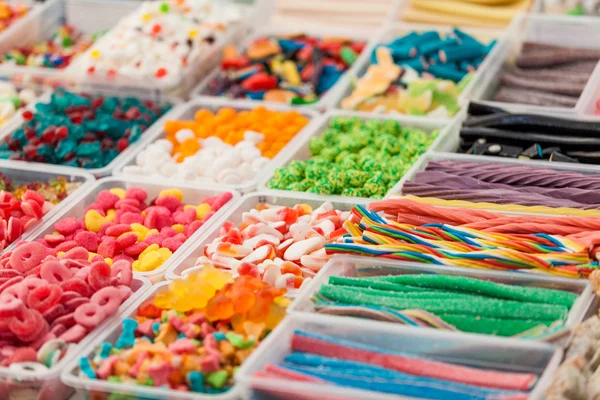Färgglada godis bakgrund. färgglada frukt bonbon. Jelly candi — Stockfoto