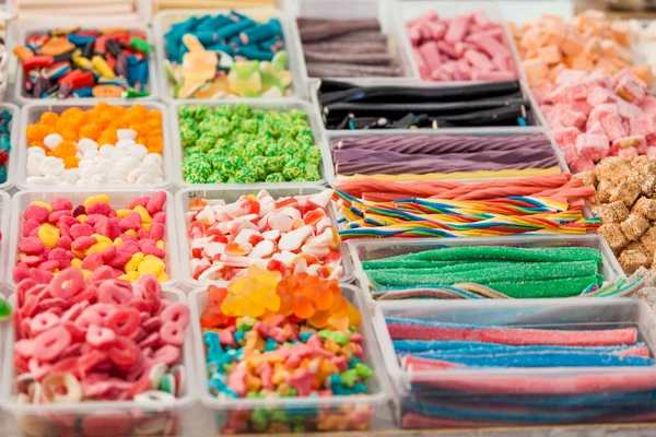 Färgglada godis bakgrund. färgglada frukt bonbon. Jelly candi — Stockfoto