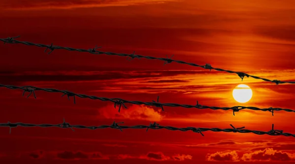 Schöner Himmel Rotes Sonnenlicht Beleuchtet Die Wolken Sanft — Stockfoto