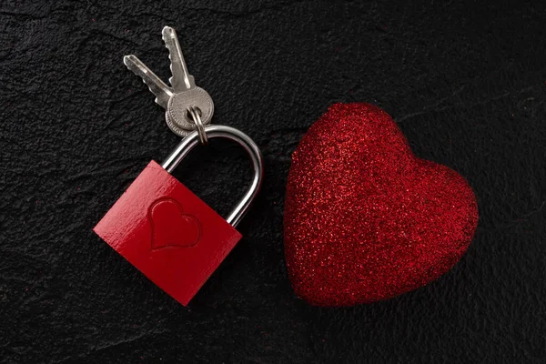 Concetto San Valentino Chiave Con Cuore Come Simbolo Amore — Foto Stock