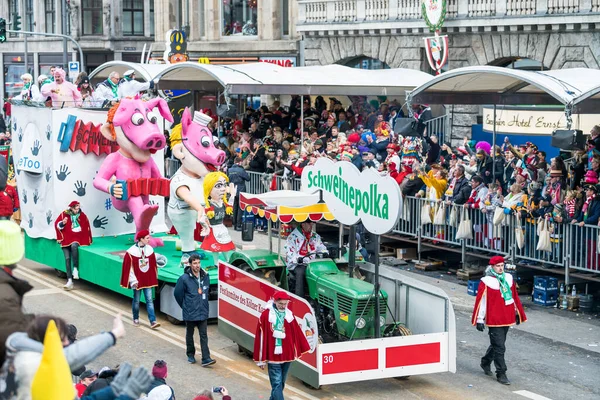 Köln Februar Menschen Beim Karneval Köln Februar 2018 Der Kölner — Stockfoto