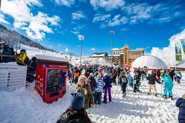 Krasnaya Polyana Sochi Russia Feruari 2020 Mensen Doen Aan Extreme — Stockfoto