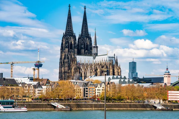 Deutschland Köln Blick Auf Die Stadt Mit Dem Rhein — Stockfoto