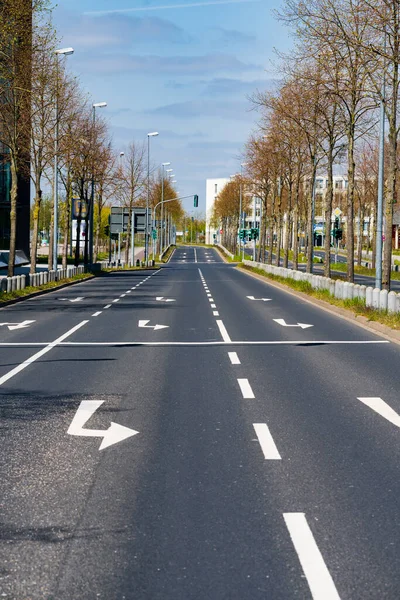 Calle Urbana Ciudad Carretera Vacía Con Paisaje Urbano — Foto de Stock