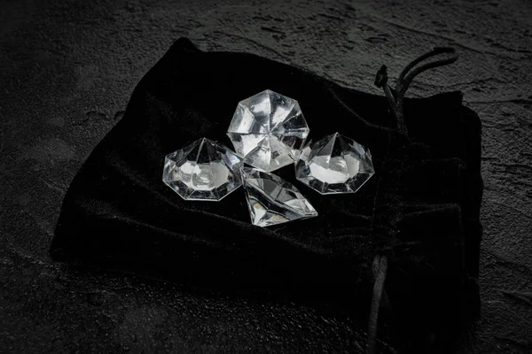 Diamond Black Beautiful Shining Crystal — Stock Photo, Image