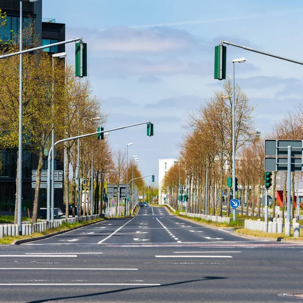 Calle Urbana Ciudad Carretera Vacía Con Paisaje Urbano — Foto de Stock