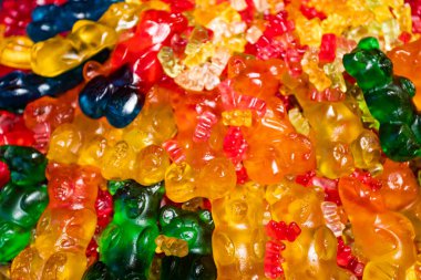 Çeşit çeşit şekerleme. Üst Manzara. Jöleli şekerler. 