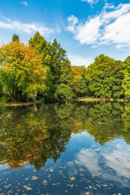 Yansımalı göl, halka açık parkta gölet. 