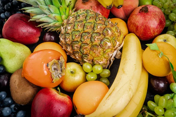 Diverse Sappige Vruchten Vers Fruit Kleurrijke Achtergrond — Stockfoto