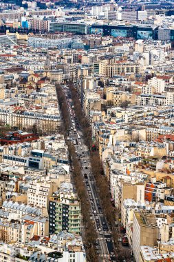 Paris şehir merkezinin havadan panoramik görüntüsü 