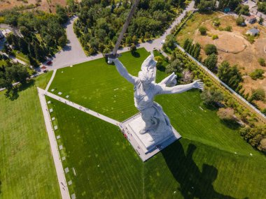 Volgograd, Rusya. Mamaev Tepesi 'nin tepesindeki restorasyondan sonra 