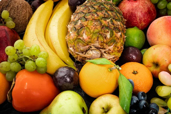 Diverse Sappige Vruchten Vers Fruit Kleurrijke Achtergrond — Stockfoto