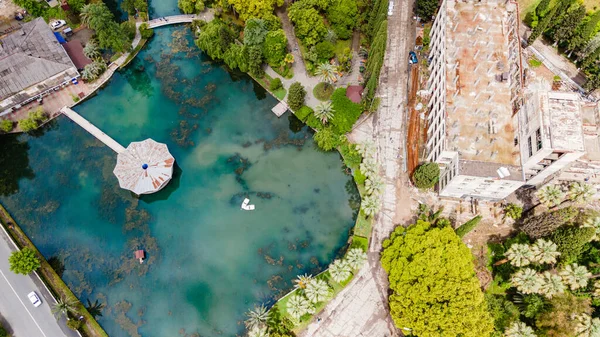 Étang Dans Parc New Athos Abkhazie — Photo