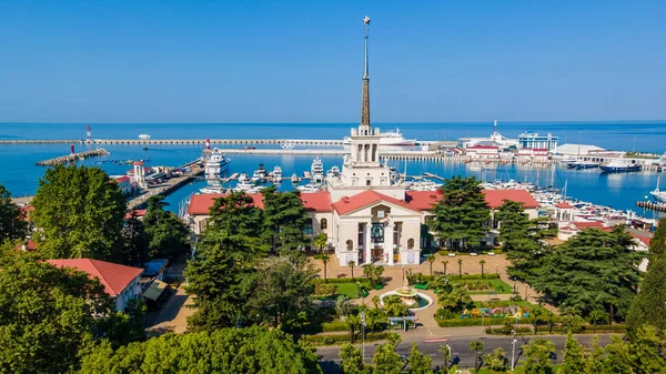 Puerto Sochi Región Central Sochi Krasnodar Krai Rusia Vista Aérea —  Fotos de Stock