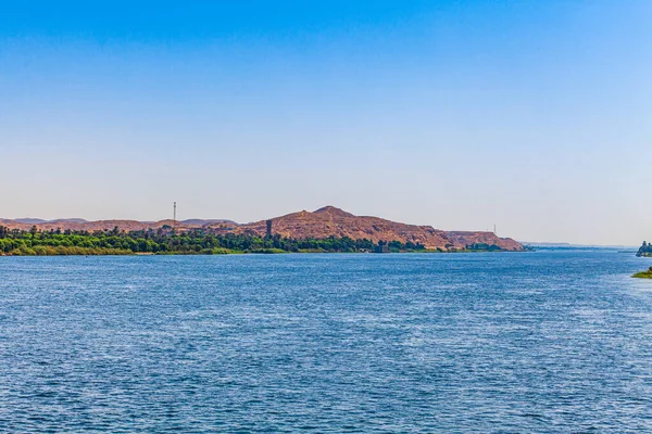 Vista Paisagem Grande Rio Nilo Egito — Fotografia de Stock