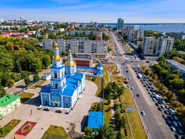 Chiesa Ortodossa Cattedrale Salvatore Ascensione Ulyanovsk Russia — Foto Stock