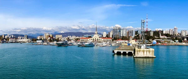 Vista Panorámica Del Puerto Marítimo Sochi —  Fotos de Stock