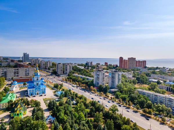 Aerial View Center Ulyanovsk Russia City Panorama — Stock Photo, Image