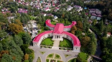 Sochi, Rusya - Balneo-terapi hastanesi Matsesta 'nın binası. Sağlık merkezi Matsesta. Hava görünümü
