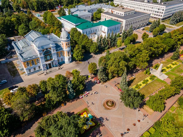 Vista Aerea Del Centro Ulyanovsk Russia Panorama Della Città Dall — Foto Stock