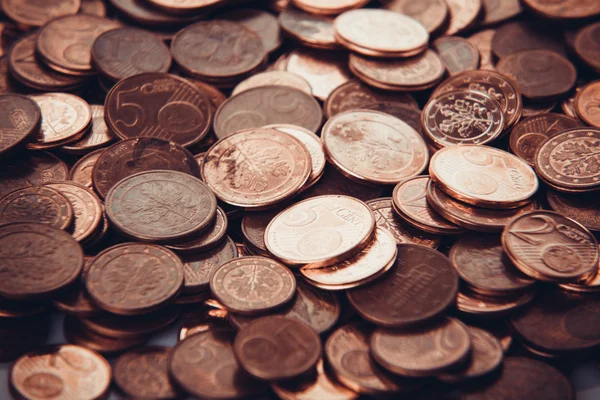 Fundo de moedas. moedas de euro. moedas de cêntimo. euro cêntimos — Fotografia de Stock