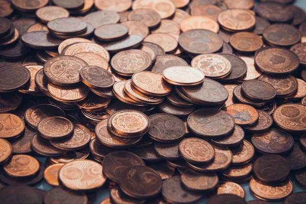 Coins background.   euro coins. cent coins. euro cents — Stock Photo, Image