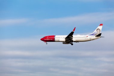 Hamburg, Almanya - Eylül 8: Norveç Hava shuttl uçağı