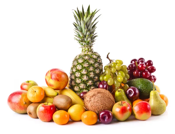 Ποικιλία από εξωτικά φρούτα. φρέσκα φρούτα — Φωτογραφία Αρχείου