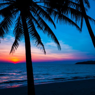 Günbatımı zamanı Beach'de