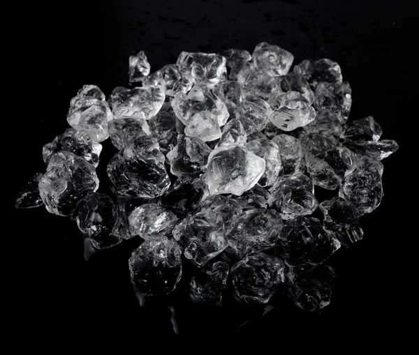 Ice cubes on black background. — Stock Photo, Image