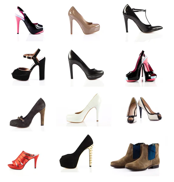 Verschillende soorten vrouwelijke schoenen — Stockfoto