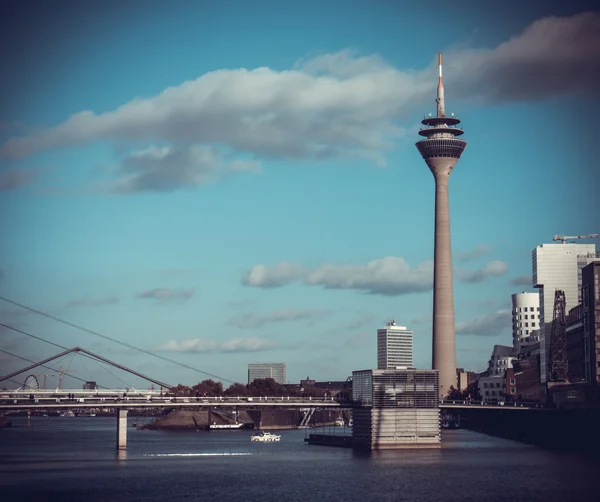 Rhine Tower and Gehry Houses — Stock Photo, Image