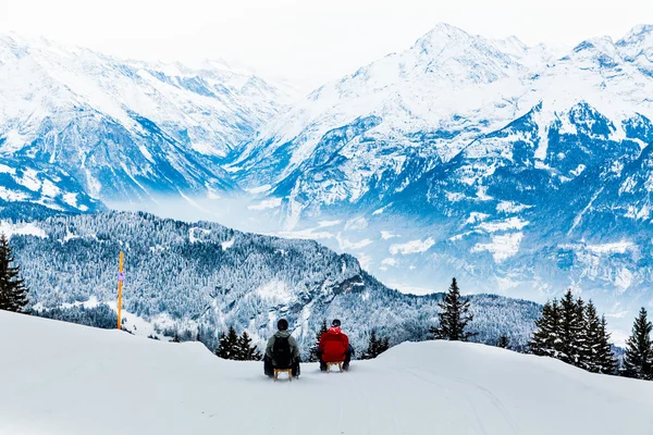 Winter in de Zwitserse Alpen — Stockfoto