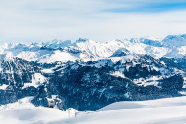 Alp dağ manzarası. Kış manzarası 