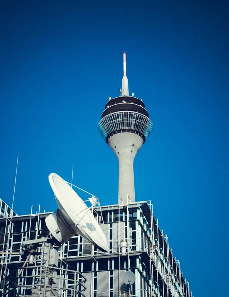 Satellite and TV tower — Stock Photo, Image