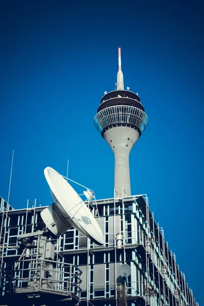 Satellite and TV tower — Stock Photo, Image