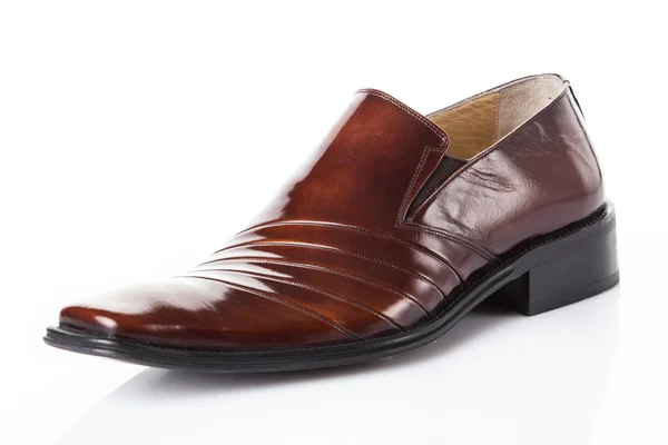 Brown leather shoe — Stok fotoğraf