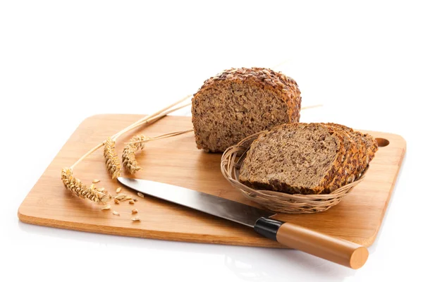 Sneetjes brood en mes . — Stockfoto