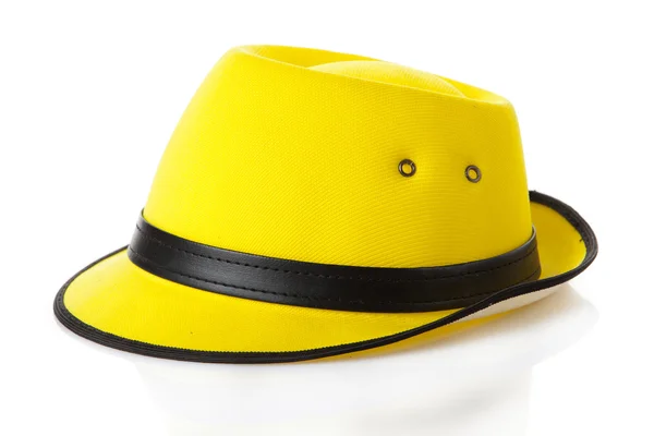 Жовтий солом'яний капелюшок — стокове фото
