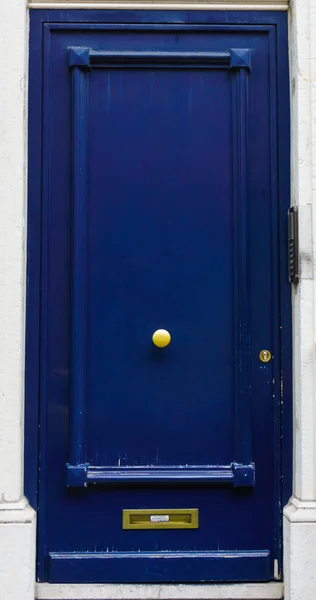 Porte en bois bleu — Photo