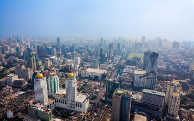 Sathorn bölgesinin Üstten Görünüm