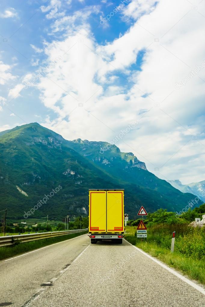 Truck on the road.