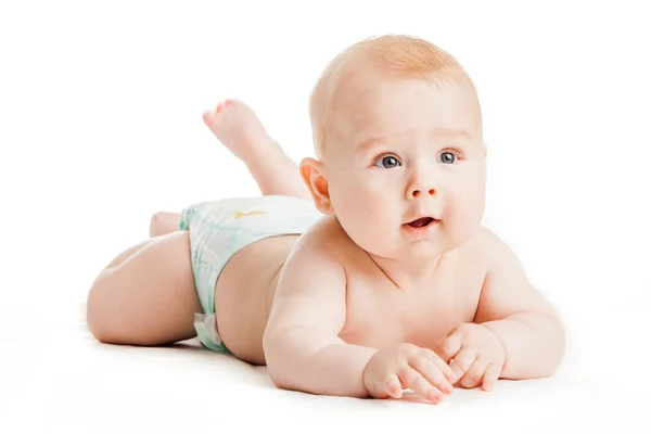 Lindo bebé niño mintiendo — Foto de Stock