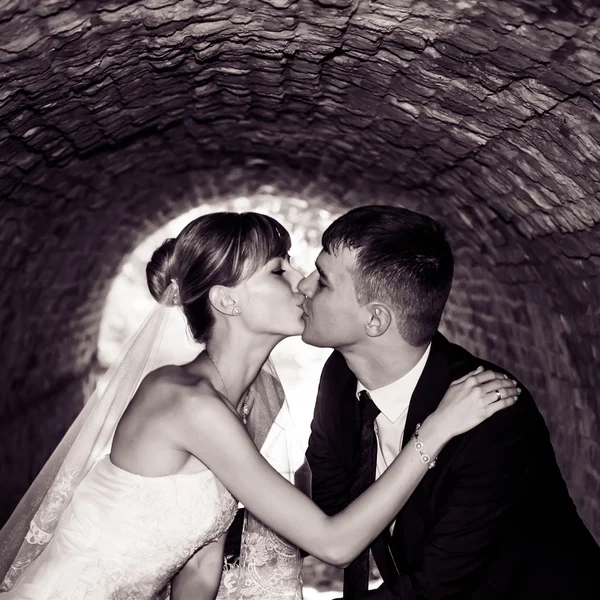 Casamento casal beijando . — Fotografia de Stock